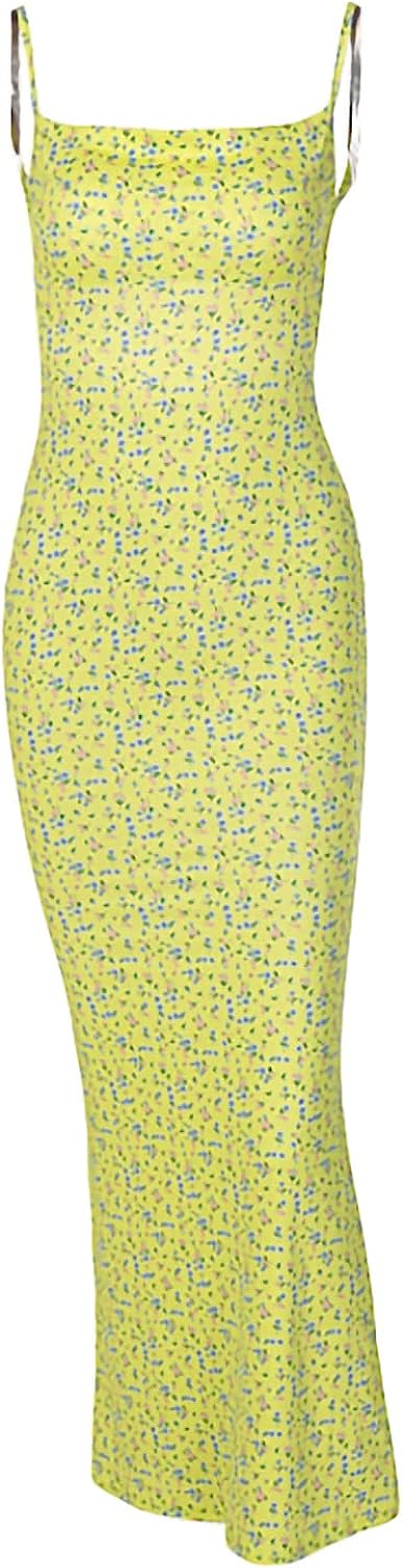 Women Spaghetti Strap Casual Maxi Dresses Sleeveless Cami Dress Party Club Bodycon Dress - Image 6